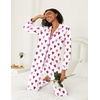 Ekouaer Womens Pajamas Set 2 Piece Button Down Pjs Soft Long Sleeve Top and Pants Sleepwear Set Lounge Sets(White Hearts)