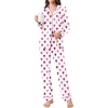 Ekouaer Womens Pajamas Set 2 Piece Button Down Pjs Soft Long Sleeve Top and Pants Sleepwear Set Lounge Sets(White Hearts)