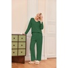 Ekouaer Women’s Pajamas Set 2 Piece Fuzzy Lounge Set Long Sleeve Sleepwear Fall Winter Loungewear Outfits Matching Clothes(Bright Green)