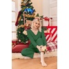 Ekouaer Women’s Pajamas Set 2 Piece Fuzzy Lounge Set Long Sleeve Sleepwear Fall Winter Loungewear Outfits Matching Clothes(Bright Green)
