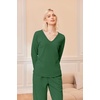 Ekouaer Women’s Pajamas Set 2 Piece Fuzzy Lounge Set Long Sleeve Sleepwear Fall Winter Loungewear Outfits Matching Clothes(Bright Green)
