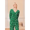 Ekouaer Women’s Pajamas Set 2 Piece Fuzzy Lounge Set Long Sleeve Sleepwear Fall Winter Loungewear Outfits Matching Clothes(Christmas Green)