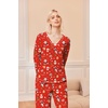Ekouaer Women’s Pajamas Set 2 Piece Fuzzy Lounge Set Long Sleeve Sleepwear Fall Winter Loungewear Outfits Matching Clothes(Christmas Red)