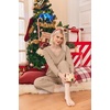 Ekouaer Women’s Pajamas Set 2 Piece Fuzzy Lounge Set Long Sleeve Sleepwear Fall Winter Loungewear Outfits Matching Clothes(Khaki)