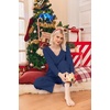 Ekouaer Women’s Pajamas Set 2 Piece Fuzzy Lounge Set Long Sleeve Sleepwear Fall Winter Loungewear Outfits Matching Clothes(Navy Blue)
