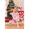 Ekouaer Women’s Pajamas Set 2 Piece Fuzzy Lounge Set Long Sleeve Sleepwear Fall Winter Loungewear Outfits Matching Clothes(Pink)