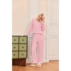 Ekouaer Women’s Pajamas Set 2 Piece Fuzzy Lounge Set Long Sleeve Sleepwear Fall Winter Loungewear Outfits Matching Clothes(Pink)