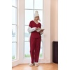 Ekouaer Women’s Pajamas Set 2 Piece Fuzzy Lounge Set Long Sleeve Sleepwear Fall Winter Loungewear Outfits Matching Clothes(Wine Red)