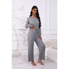 Ekouaer Women’s Pajamas Set 2 Piece Lounge Sets Long Sleeve Crewneck Top and Pants Soft Pjs with Pockets(Gray Stars)