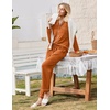 Ekouaer Womens Pajamas Set Cotton Long Sleeve Button Down Sleepwear Top and Long Pants Soft 2 Piece Pjs Lounge Set S-XXL(Caramel)