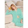 Ekouaer Womens Pajamas Set Cotton Long Sleeve Button Down Sleepwear Top and Long Pants Soft 2 Piece Pjs Lounge Set S-XXL(Ice Green)