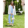 Ekouaer Womens Pajamas Set Cotton Long Sleeve Button Down Sleepwear Top and Long Pants Soft 2 Piece Pjs Lounge Set S-XXL(Light Blue)