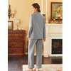Ekouaer Womens Pajamas Set Cotton Long Sleeve Button Down Sleepwear Top and Long Pants Soft 2 Piece Pjs Lounge Set S-XXL(Light Grey)