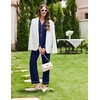 Ekouaer Womens Pajamas Set Cotton Long Sleeve Button Down Sleepwear Top and Long Pants Soft 2 Piece Pjs Lounge Set S-XXL(Navy)
