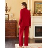 Ekouaer Womens Pajamas Set Cotton Long Sleeve Button Down Sleepwear Top and Long Pants Soft 2 Piece Pjs Lounge Set S-XXL(Red)
