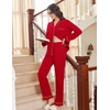 Ekouaer Womens Pajamas Set Cotton Long Sleeve Button Down Sleepwear Top and Long Pants Soft 2 Piece Pjs Lounge Set S-XXL(Red)