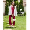 Ekouaer Womens Pajamas Set Cotton Long Sleeve Button Down Sleepwear Top and Long Pants Soft 2 Piece Pjs Lounge Set S-XXL(Wine)