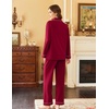 Ekouaer Womens Pajamas Set Cotton Long Sleeve Button Down Sleepwear Top and Long Pants Soft 2 Piece Pjs Lounge Set S-XXL(Wine)