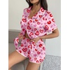 Ekouaer Women’s Satin Pajamas Set 2 piece Silky Sleepwear Buttton Down Short Sleeves Top and Shorts Pj Set S-XXL(Pink Leopard)