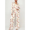 Ekouaer Womens Satin Silky Pajama Set 2 Piece Print PJs Soft Loungewear Button Down Sleepwear with Elastic Waist Long Pants(C_crayfish)