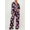 Ekouaer Womens Satin Silky Pajama Set 2 Piece Print PJs Soft Loungewear Button Down Sleepwear with Elastic Waist Long Pants(C_pink Leopard)