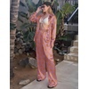 Ekouaer Womens Satin Silky Pajama Set 2 Piece Print PJs Soft Loungewear Button Down Sleepwear with Elastic Waist Long Pants(C_purple Octopus)