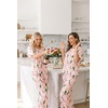 Ekouaer Womens Satin Silky Pajama Set Short Sleeve Shirt with Long Pajama Pant Set Soft PJ Loungewear(Champagne Cherry)