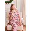 Ekouaer Womens Satin Silky Pajama Set Short Sleeve Shirt with Long Pajama Pant Set Soft PJ Loungewear(Cheetah)