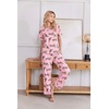 Ekouaer Womens Satin Silky Pajama Set Short Sleeve Shirt with Long Pajama Pant Set Soft PJ Loungewear(Cheetah)