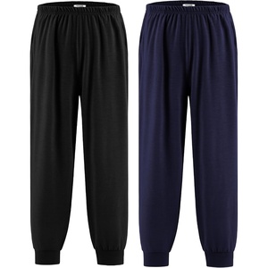 Ekouaer Boys Jogger Pajama Pants Long Plaid Pj Pants Elastic Waistband Lounge Pants with Pockets(Black and Navy-blue)