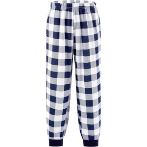 Ekouaer Boys Jogger Pajama Pants Long Plaid Pj Pants Elastic Waistband Lounge Pants with Pockets(Blue-white Plaid)