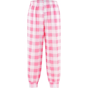 Ekouaer Boys Jogger Pajama Pants Long Plaid Pj Pants Elastic Waistband Lounge Pants with Pockets(Gz75_pink Plaid)