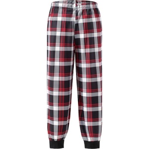 Ekouaer Boys Jogger Pajama Pants Long Plaid Pj Pants Elastic Waistband Lounge Pants with Pockets(Gz85_red Black Plaid)