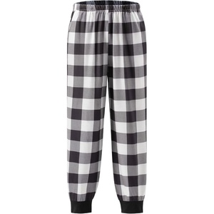 Ekouaer Boys Jogger Pajama Pants Long Plaid Pj Pants Elastic Waistband Lounge Pants with Pockets(Gz87_white Plaid)