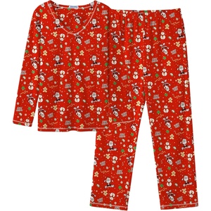 Ekouaer Women’s Pajamas Set 2 Piece Fuzzy Lounge Set Long Sleeve Sleepwear Fall Winter Loungewear Outfits Matching Clothes(Christmas Red)