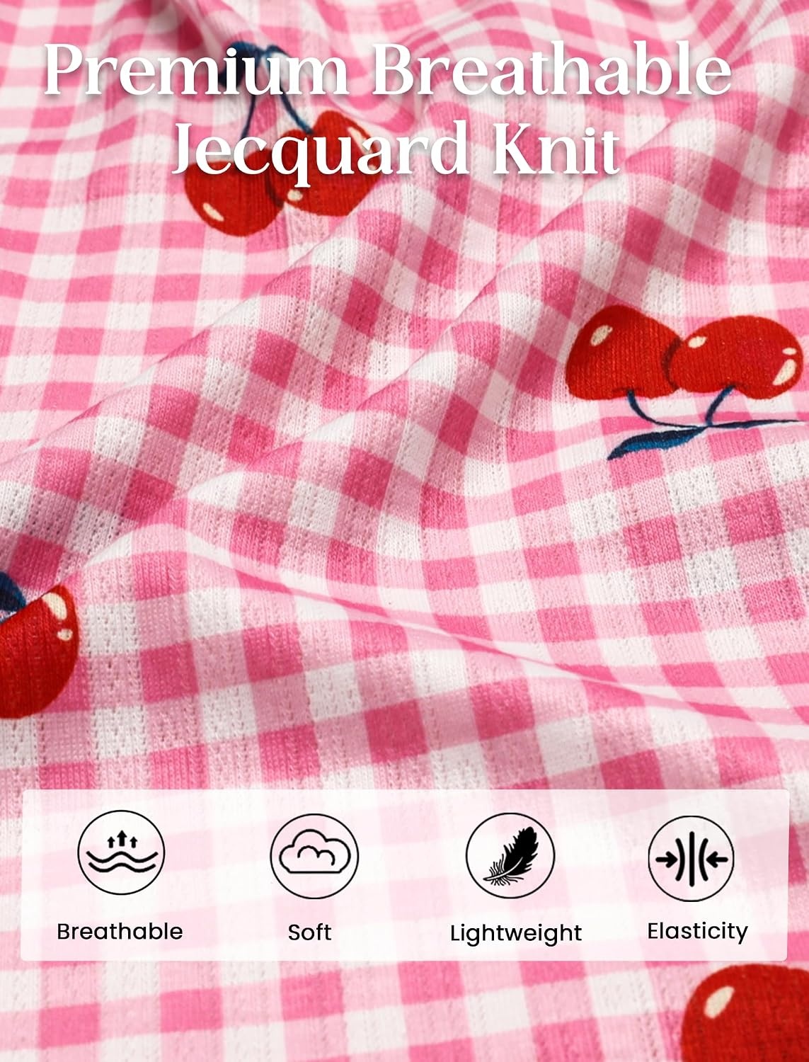 image:imageEkouaer Women Pajama Sets 2 Piece Cute Cami Sleepwear Lace Trim Pj Top Soft Summer Lounge Shorts Sexy Lingerie SXXLBow Cherry