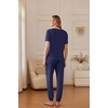 Ekouaer Pajamas for Women Set 2 Pack Lounge Set Short Sleeve Pjs Joggers Long Pants Loungepwear with Pockets(Blue Green+navy Bule)
