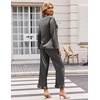 Ekouaer Silk Satin Pajamas Set Womens Long Sleepwear Button Down 2 Piece Classic Soft Loungewear Pjs Set(Deep Grey)