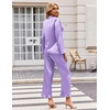 Ekouaer Silk Satin Pajamas Set Womens Long Sleepwear Button Down 2 Piece Classic Soft Loungewear Pjs Set(Lavender)