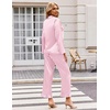 Ekouaer Silk Satin Pajamas Set Womens Long Sleepwear Button Down 2 Piece Classic Soft Loungewear Pjs Set(Pink Striped)