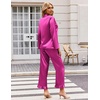 Ekouaer Silk Satin Pajamas Set Womens Long Sleepwear Button Down 2 Piece Classic Soft Loungewear Pjs Set(Rose)