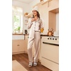 Ekouaer Women Satin Pajamas Set Classic Button Down Long Pjs Set(Champagne 02)