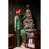 Ekouaer Women Satin Pajamas Set Classic Button Down Long Pjs Set(Green Christmas Pattern 02)
