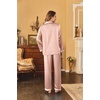 Ekouaer Women Satin Pajamas Set Classic Button Down Long Pjs Set(Pink 02)