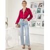 Ekouaer Women Satin Pajamas Set Classic Button Down Long Pjs Set(Wine Red 02)