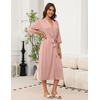 Ekouaer Women’s Robe Long Knit Bathrobe Soft 3/4 Sleeves Kimono Robe Lightweight Sleepwear