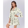 Ekouaer Women’s Satin Robe Short Ruffle Hem Silky Robes Lightweight Kimono Brides Bathrobes Sleepwear XS-XXL(Ink Flowers)