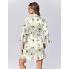 Ekouaer Women’s Satin Robe Short Ruffle Hem Silky Robes Lightweight Kimono Brides Bathrobes Sleepwear XS-XXL(Ink Flowers)