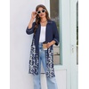 Ekouaer Zipper Robes for Women 3/4 Sleeve Housecoats Knee Length Bathrobe Lightweight Nightgown with Pockets S-3XL(Blue Floral)