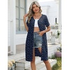 Ekouaer Zipper Robes for Women Short Knit Bathrobes Lightweight Knee Length Housecoat with Pockets Nightgown S-3XL(Navy Blue Star)